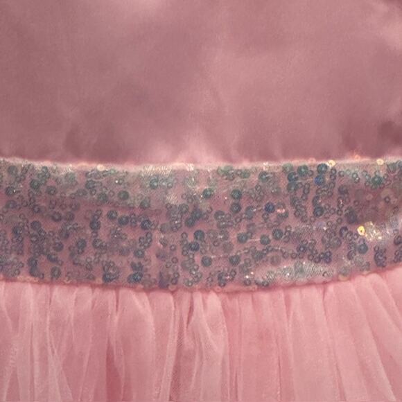 Elegant Princess Pink Party Dress Size 90 US 18-24 Months Tulle Bow Dress Sequin - Picture 9 of 14
